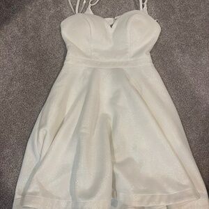 Short white glittery dress